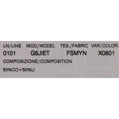 Dolce & Gabbana White Black Striped Cotton Linen Shorts