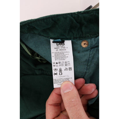 Dolce & Gabbana Green Cotton Corduroys Jeans
