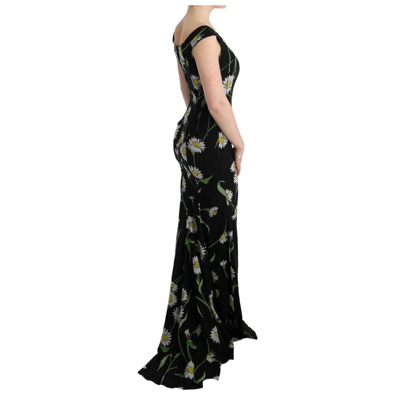 Dolce & Gabbana Sunflower Silk Stretch Sheath Dress