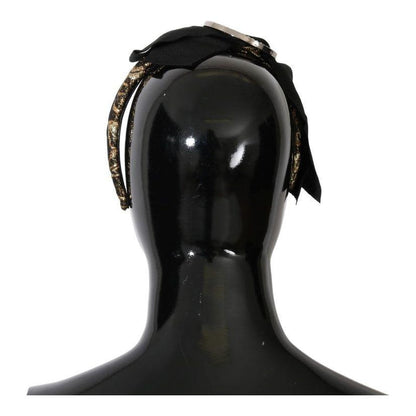Dolce & Gabbana Black Crystal White Diadem Headband