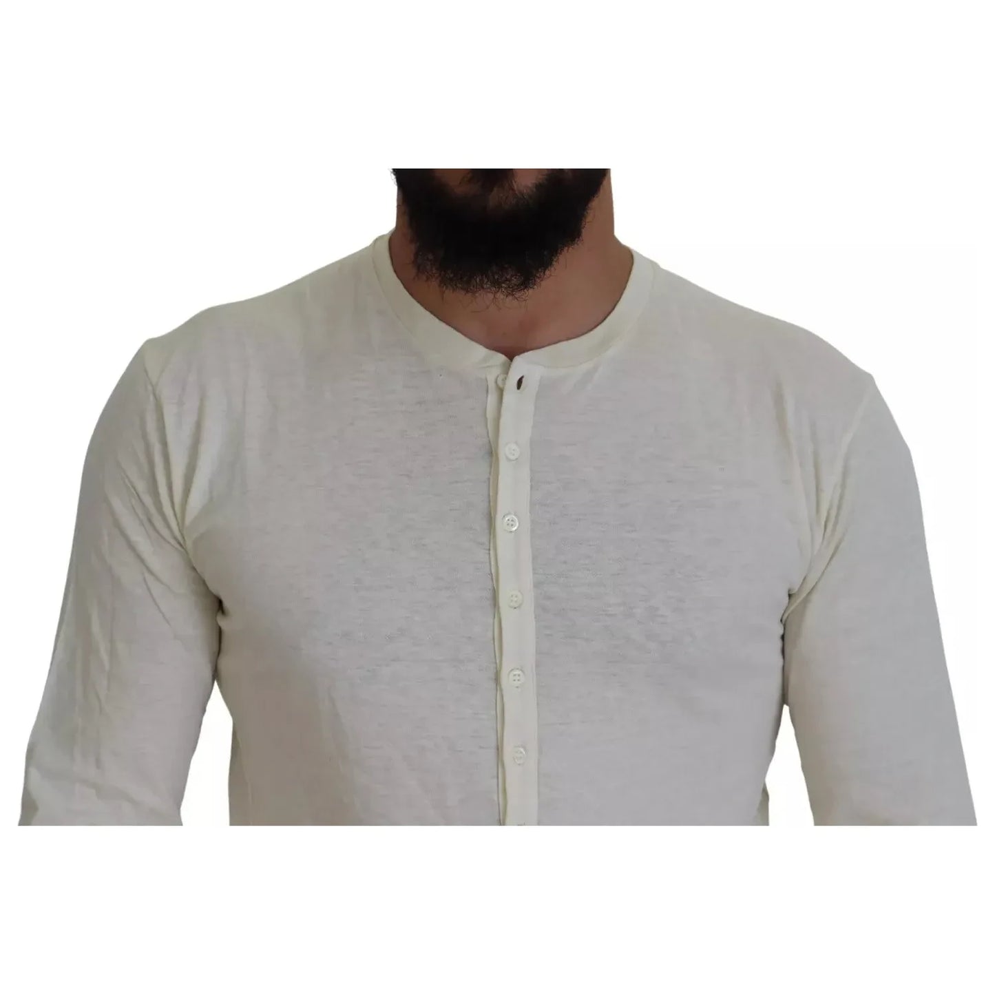 Dsquared² Beige Cotton Linen Long Sleeves Pullover Sweater Dsquared²