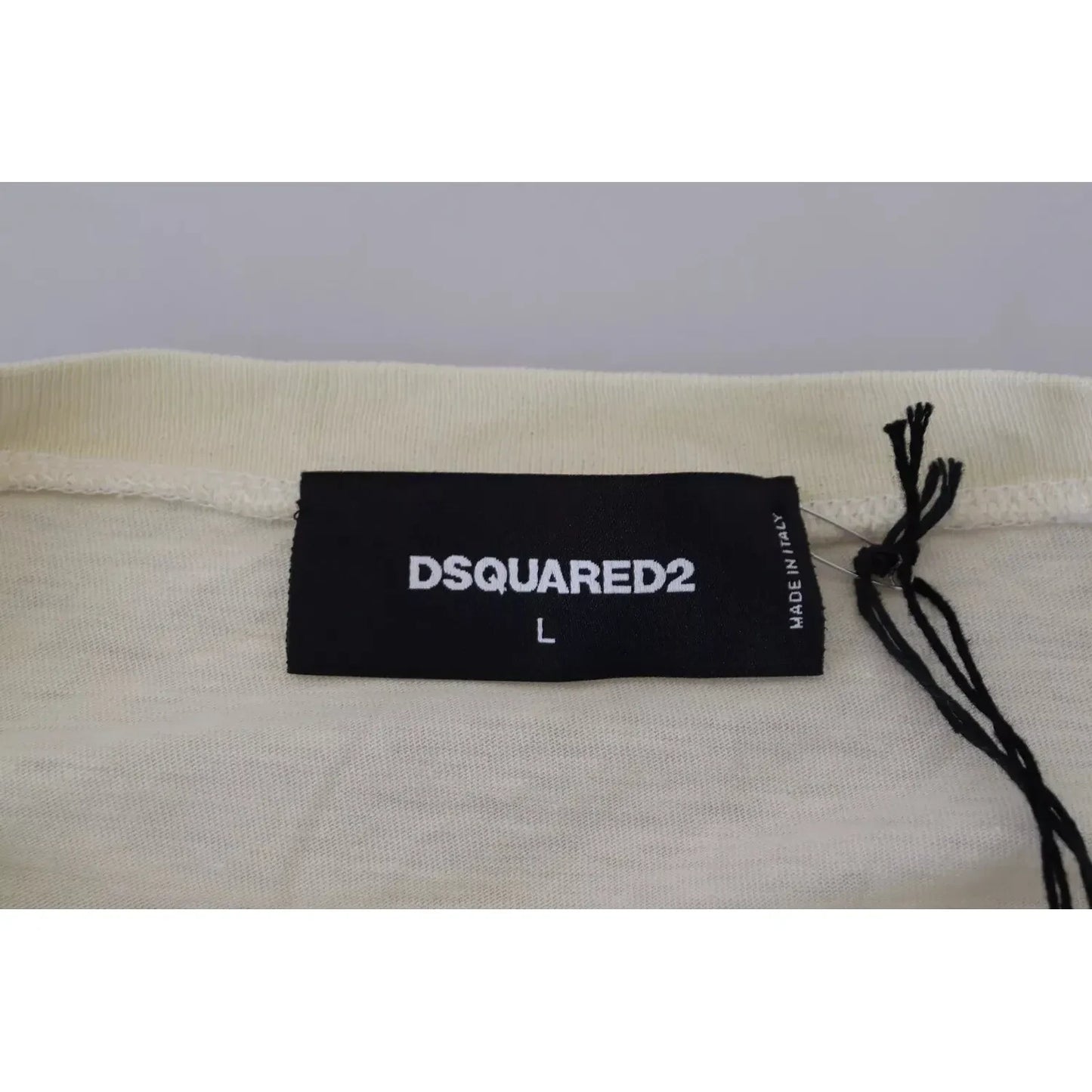 Dsquared² Beige Cotton Linen Long Sleeves Pullover Sweater Dsquared²