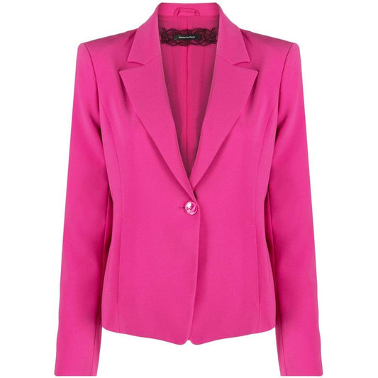 Patrizia Pepe Fuchsia One-Button Stretchy Chic Blazer Patrizia Pepe