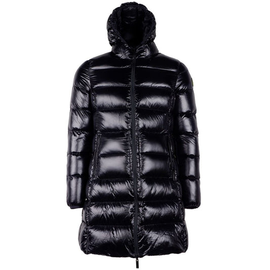 Centogrammi Reversible Long Down Jacket in Sleek Black Centogrammi