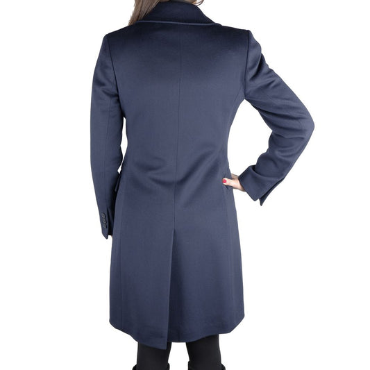 Made in Italy Blue Wool Women Coat