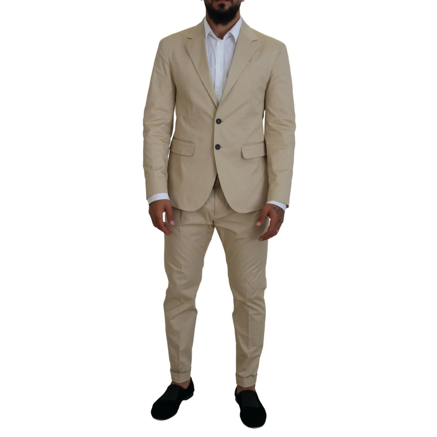 Dsquared² Beige Cotton Single Breasted 2 Piece CIPRO Suit 1728,67345645728,Beige,Clothing,Dsquared²,IT48 | M,Material: 97% Cotton 3% Elastane,Men,Preowned / Defect,Suits & Blazers - Clothing,Suits - Men - Clothing,Two-Piece Suits - Suits & Blazers - Cloth