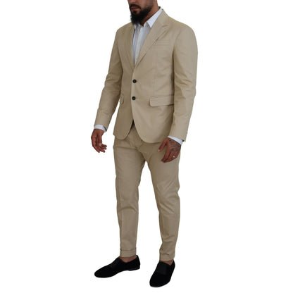 Dsquared² Beige Cotton Single Breasted 2 Piece CIPRO Suit 1728,67345645728,Beige,Clothing,Dsquared²,IT48 | M,Material: 97% Cotton 3% Elastane,Men,Preowned / Defect,Suits & Blazers - Clothing,Suits - Men - Clothing,Two-Piece Suits - Suits & Blazers - Cloth