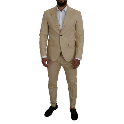 Dsquared² Beige Cotton Single Breasted 2 Piece CIPRO Suit 1728,67345645728,Beige,Clothing,Dsquared²,IT48 | M,Material: 97% Cotton 3% Elastane,Men,Preowned / Defect,Suits & Blazers - Clothing,Suits - Men - Clothing,Two-Piece Suits - Suits & Blazers - Cloth