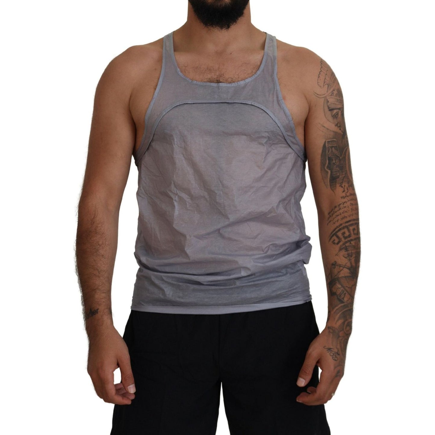 Dsquared² Light Gray Cotton Sleeveless Tank Men Top T-shirt TSH83205-48