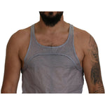 Dsquared² Light Gray Cotton Sleeveless Tank Men Top T-shirt TSH83205-48