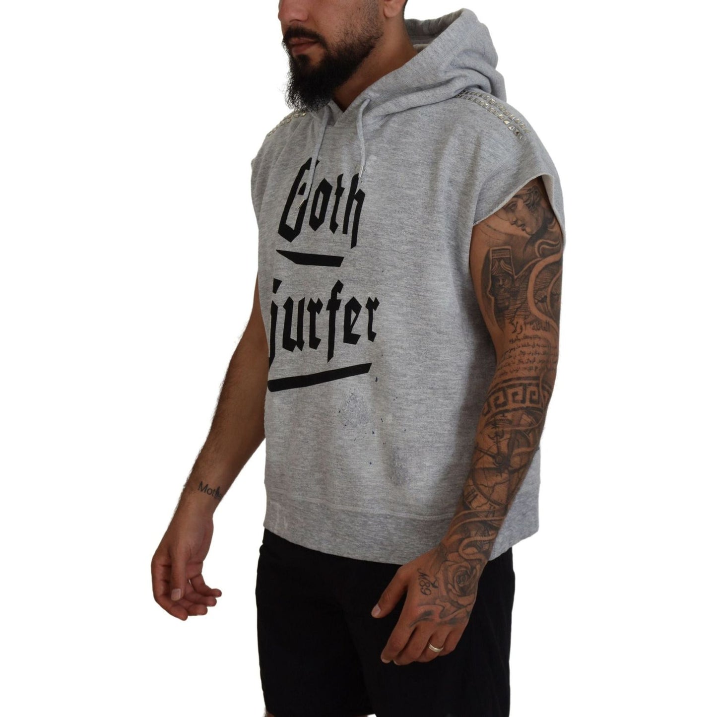 Dsquared² Light Gray Cotton Short Sleeves Hooded T-shirt TSH83474-48
