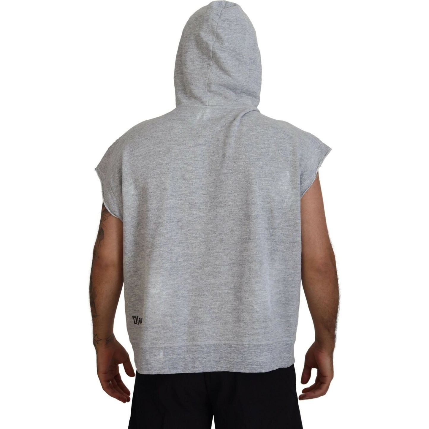 Dsquared² Light Gray Cotton Short Sleeves Hooded T-shirt TSH83474-48