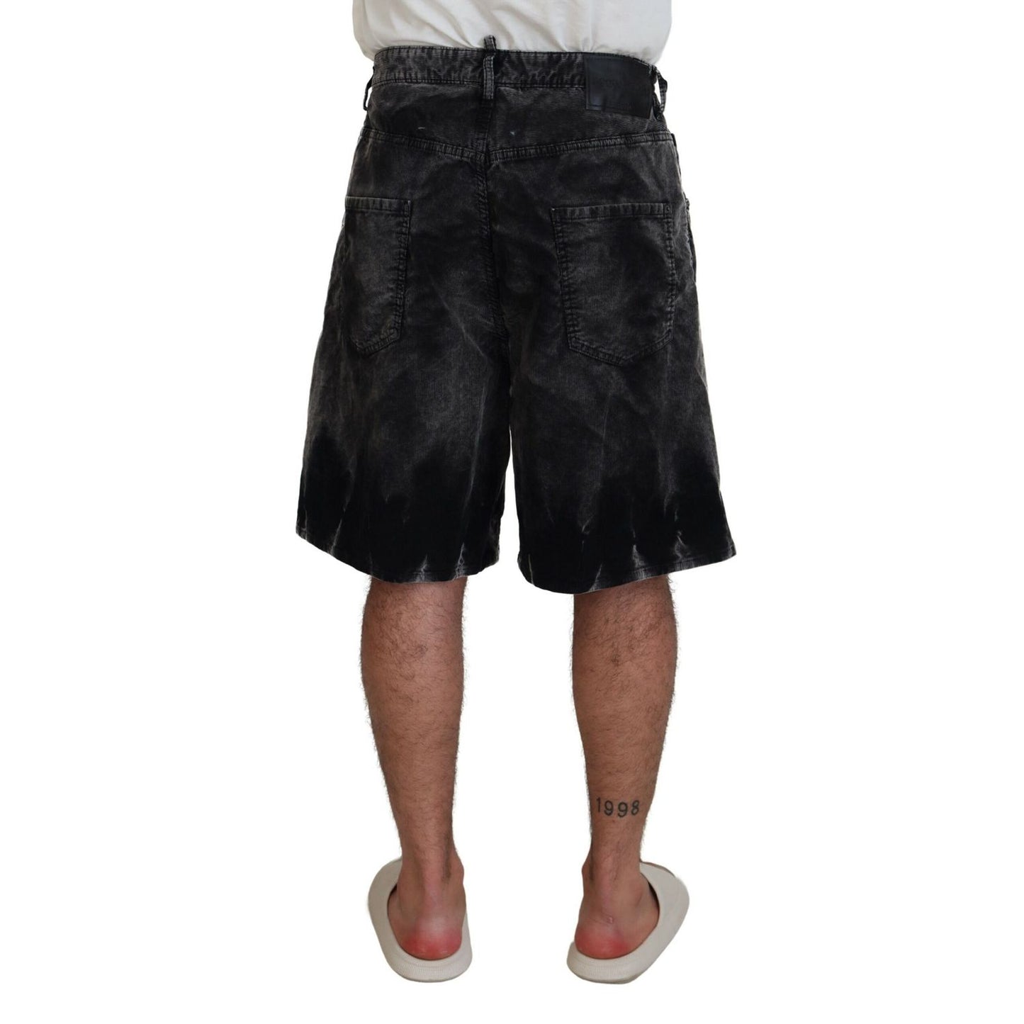 Dsquared² Gray Cotton Corduroy Bermuda Shorts