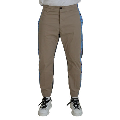 Dsquared² Cotton Brown Gray Two Tone Men Casual Pants