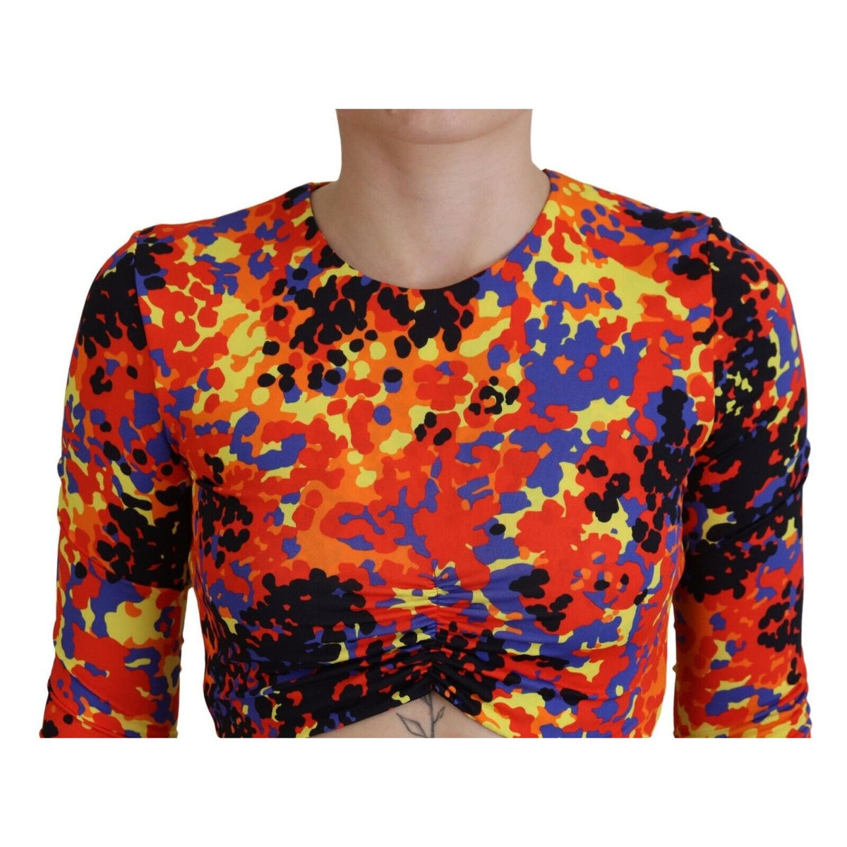 Dsquared² Multicolor Cami Long Sleeves Cropped Blouse Top
