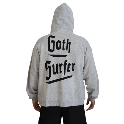 Dsquared² Gray Hooded Printed Crystal Embellishment Sweater