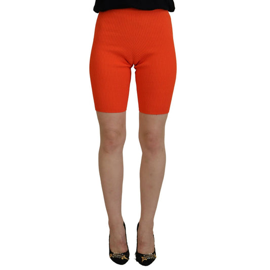 Dsquared² Orange Viscose Mid Waist Slim Fit Bermuda Shorts