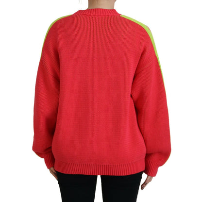 Dsquared² Multicolor Cotton Knitted Crewneck Pullover Sweater