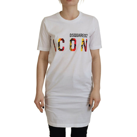 Dsquared² White Cotton Icon Logo Print Crewneck T-shirt