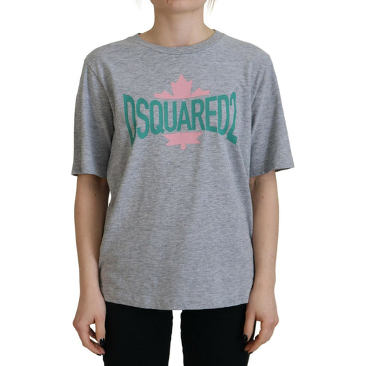 Dsquared² Gray Logo Cotton Crewneck Short Sleeve Tee T-shirt Dsquared²