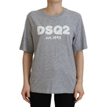 Dsquared² Gray Logo Cotton Crewneck Short Sleeve Tee T-shirt Dsquared² Light Slate Gray