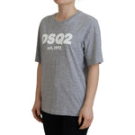 Dsquared² Gray Logo Cotton Crewneck Short Sleeve Tee T-shirt Dsquared² Light Slate Gray
