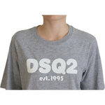 Dsquared² Gray Logo Cotton Crewneck Short Sleeve Tee T-shirt Dsquared² Light Slate Gray