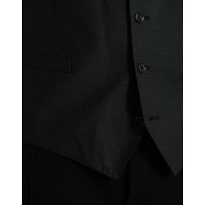 Dolce & Gabbana Black Wool Waistcoat Dress Formal Vest Dolce & Gabbana