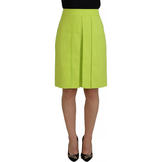 Dsquared² Green High Waist Pleated A-line Knee Length Skirt1728,67345645728,Clothing,Dsquared²,Green,IT38 | XS,Midi - Skirts - Clothing,Preowned / Defect,Skirts - Clothing,Skirts - Women - Clothing,Women