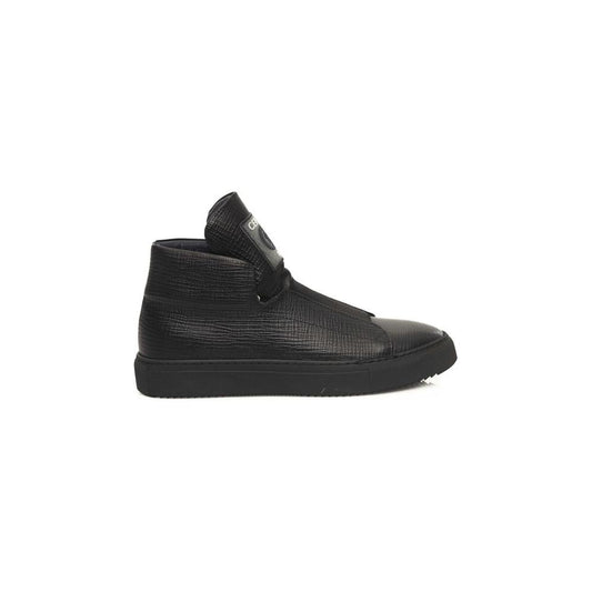 Cerruti 1881 Black Calfskin Men Sneaker Cerruti 1881