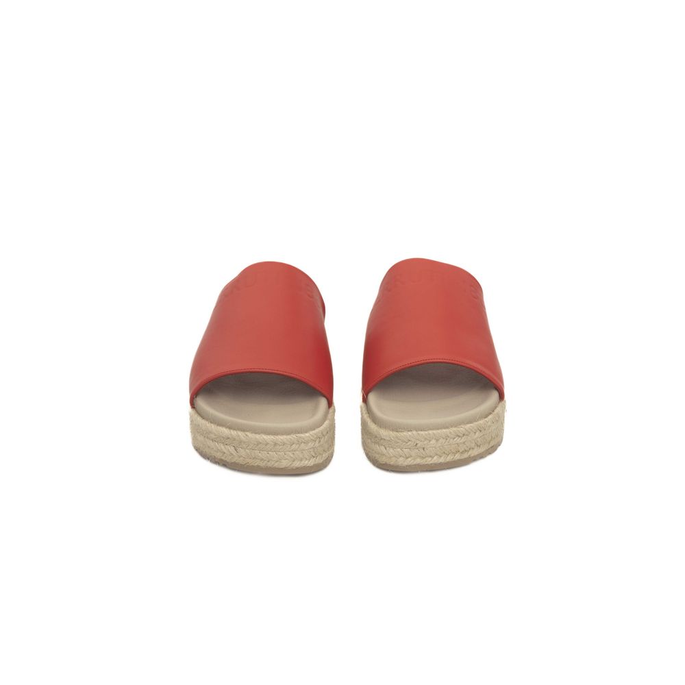 Cerruti 1881 Red Calfskin Women Sandal