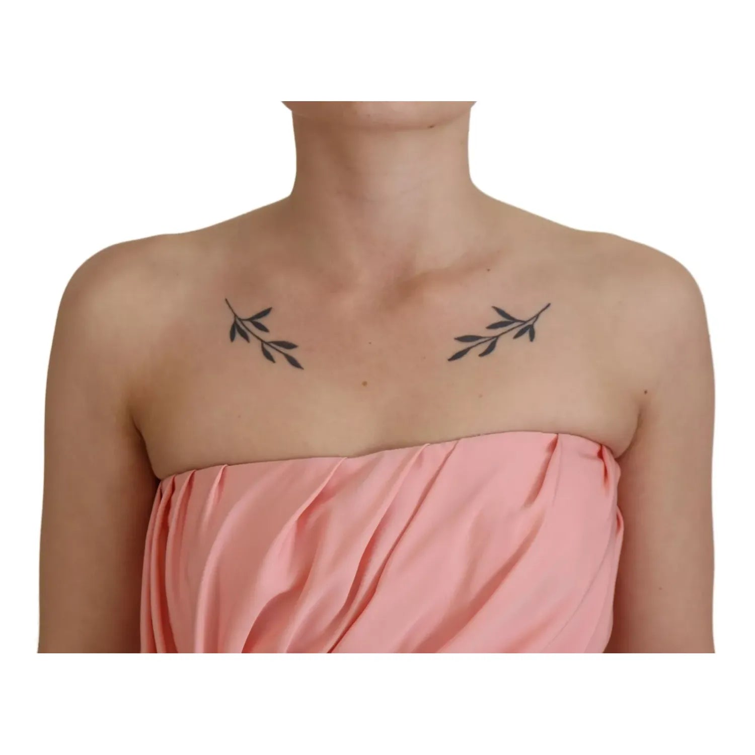 Dolce & Gabbana Pink Silk Stretch Strapless Sheath Midi Dress