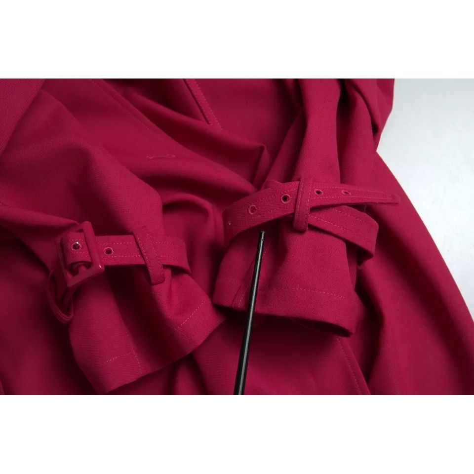 Dolce & Gabbana Dark Pink Double Breasted Trench Coat Jacket 1728,67345645728,Clothing,Dolce & Gabbana,IT42|M,Jackets & Coats - Clothing,Jackets & Coats - Women - Clothing,Material: 55% Polyester 45% Virgin Wool,Pink,Preowned / Defect,Trench Coats - Jacke