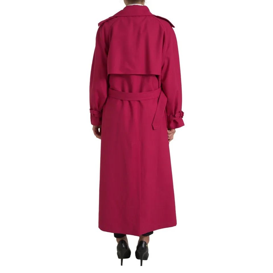 Dolce & Gabbana Dark Pink Double Breasted Trench Coat Jacket 1728,67345645728,Clothing,Dolce & Gabbana,IT42|M,Jackets & Coats - Clothing,Jackets & Coats - Women - Clothing,Material: 55% Polyester 45% Virgin Wool,Pink,Preowned / Defect,Trench Coats - Jacke
