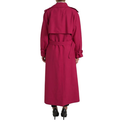 Dolce & Gabbana Dark Pink Double Breasted Trench Coat Jacket 1728,67345645728,Clothing,Dolce & Gabbana,IT42|M,Jackets & Coats - Clothing,Jackets & Coats - Women - Clothing,Material: 55% Polyester 45% Virgin Wool,Pink,Preowned / Defect,Trench Coats - Jacke