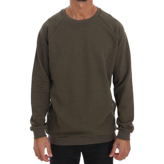 Daniele Alessandrini Stunning Green Crewneck Cotton Sweater Daniele Alessandrini