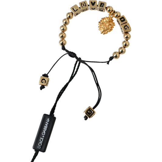 Dolce & Gabbana Gold Beaded LOVE DG Charm Fashion Bracelet Dolce & Gabbana