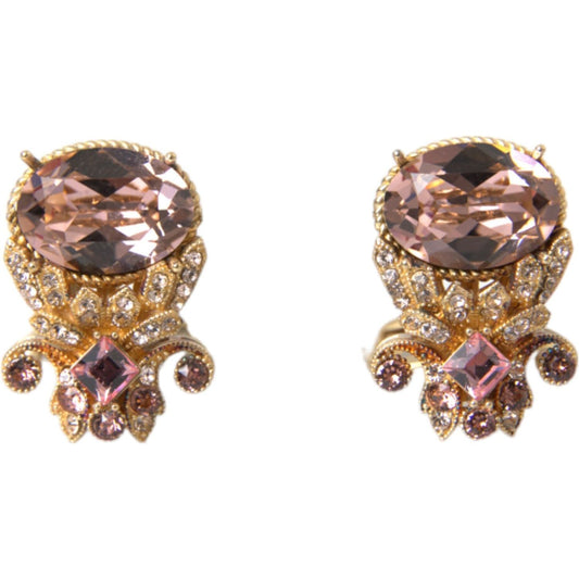 Dolce & Gabbana Gold Tone 925 Sterling Silver Crystal Cufflink Dolce & Gabbana