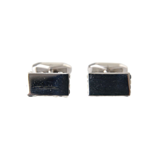 Dolce & Gabbana Silver Plated Metal Brass Pin Men Cufflinks