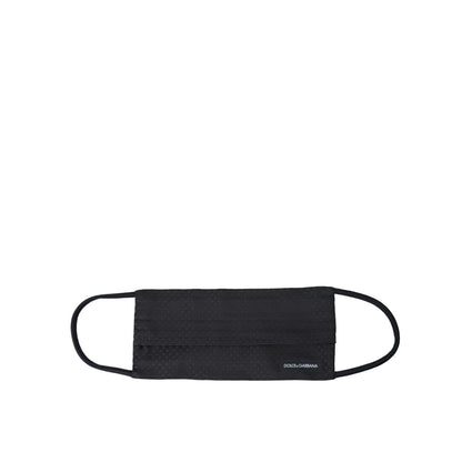 Dolce & Gabbana Black 100% Silk Adjustable Necktie Face Mask