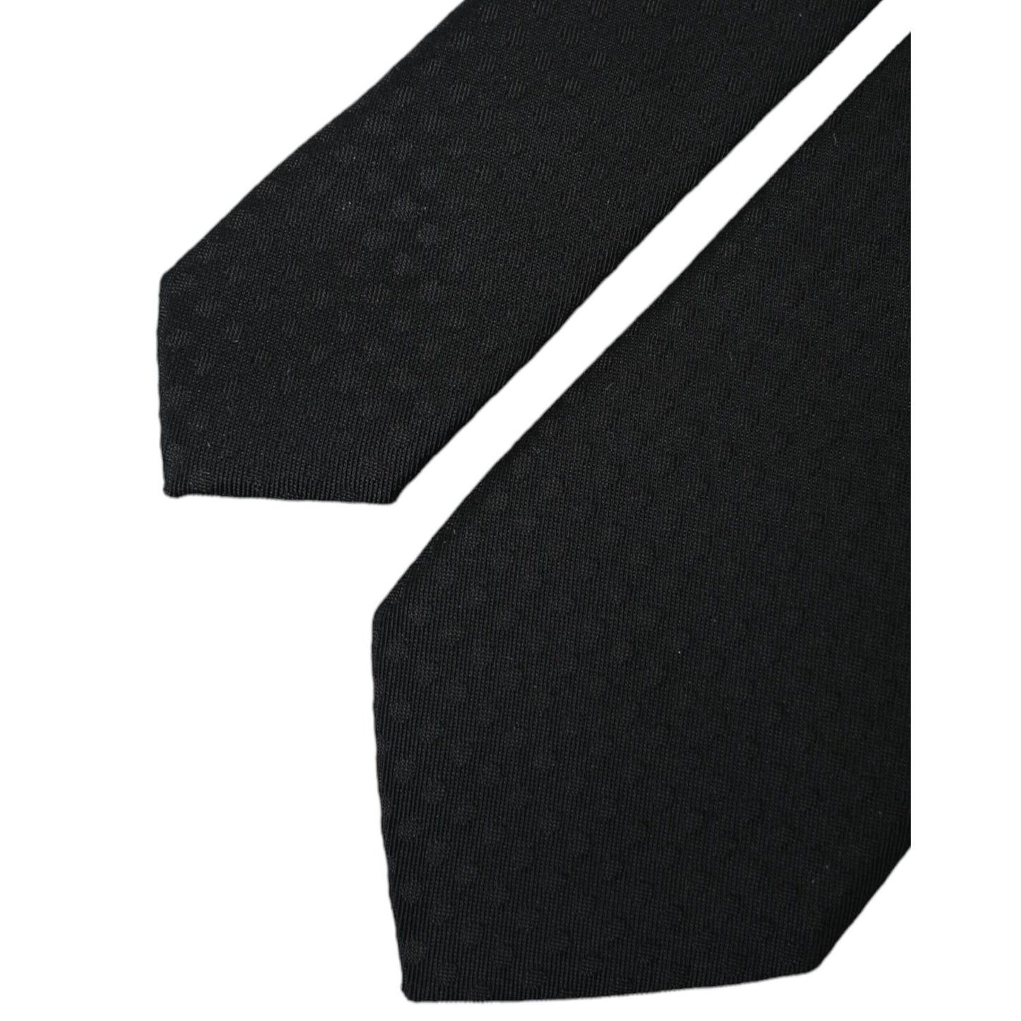 Dolce & Gabbana Black 100% Silk Adjustable Necktie Face Mask