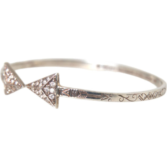 Nialaya Arrow Crystal 925 Silver Bangle Bracelet Women Nialaya