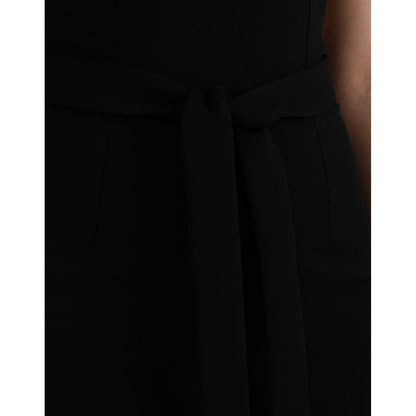 Dolce & Gabbana Black Sheath Halter Sleeveless Midi Dress