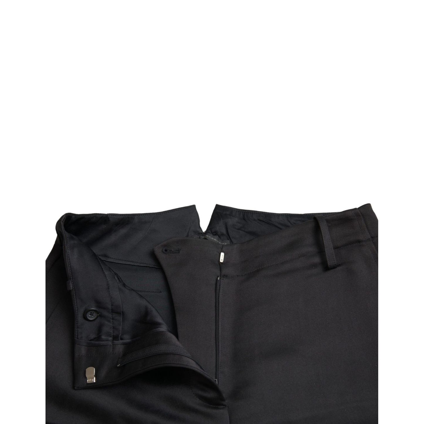 Ermanno Scervino Black High Waist Capri Cropped Pants