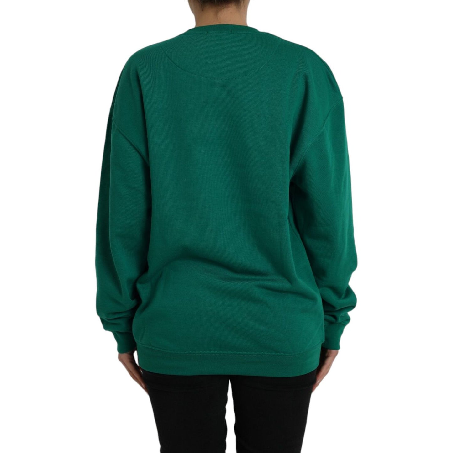 Philippe Model Green Cotton Logo Print Long Sleeves Pullover Sweater