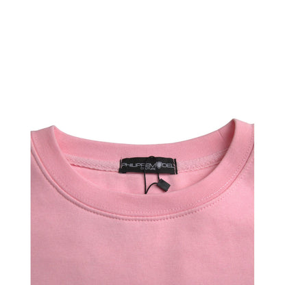 Philippe Model Pink Cotton Logo Long Sleeves Pullover Sweater