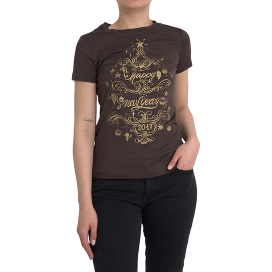 Dolce & Gabbana Brown Crewneck 2017 Motive Print T-shirt