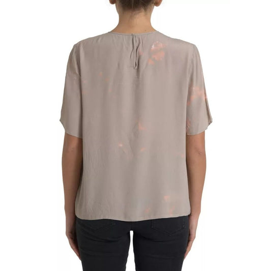 Dolce & Gabbana Brown Round Neck Short Sleeve Blouse Top