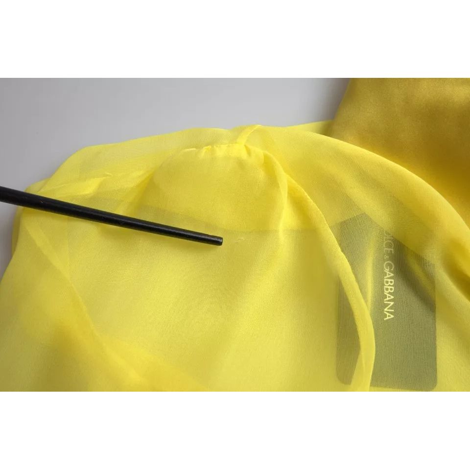 Dolce & Gabbana Yellow Long Sleeve Button Down Blouse Top