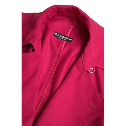 Dolce & Gabbana Dark Pink Double Breasted Trench Coat Jacket 1728,67345645728,Clothing,Dolce & Gabbana,Full-Length Jackets - Jackets & Coats - Clothing,IT40|S,Jackets & Coats - Clothing,Jackets & Coats - Women - Clothing,Material: 55% Polyester 45% Virgin